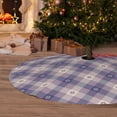 thumbnail image 6 of Yiaed Purple Floral Gingham Check Plaid Print Christmas Tree Skirt , Tree SkirtsTree Mat for Christmas Winter Holiday Indoor Decorations-30", 6 of 7