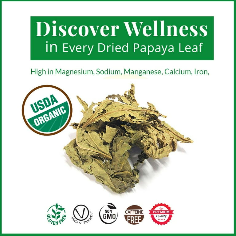 Akshit Organic Papaya Leaf Loose Tea Herbal Tea Non GMO Rich in Antioxidants Vitamins 2.6oz Walmart