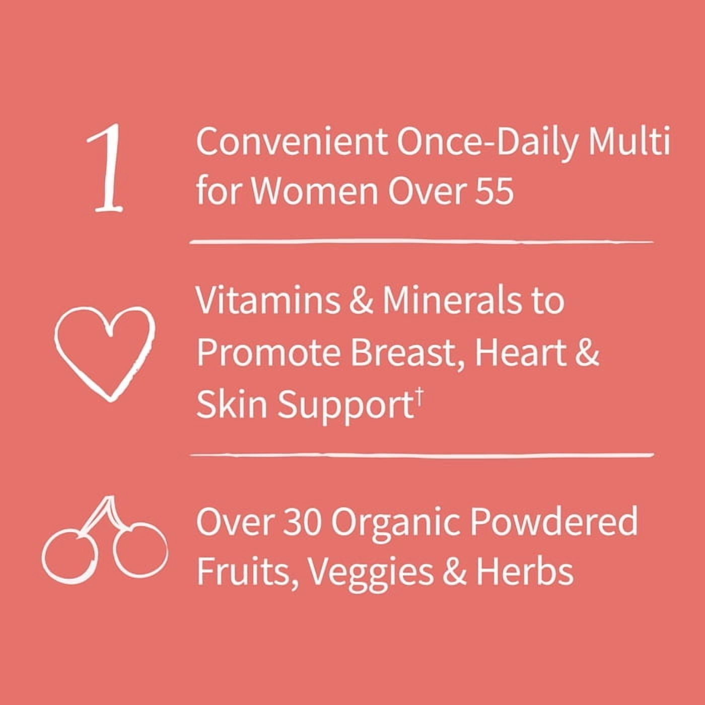 (3 pack) Garden of Life Organics Women’s 55+ Multivitamin | Once Daily | 30ct