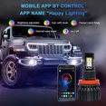 thumbnail image 3 of Yeacher Multicolor LED Fog Light Bulb H8 H9 H11 Color Changing Fog Lights Multicolor Wireless, 3 of 8