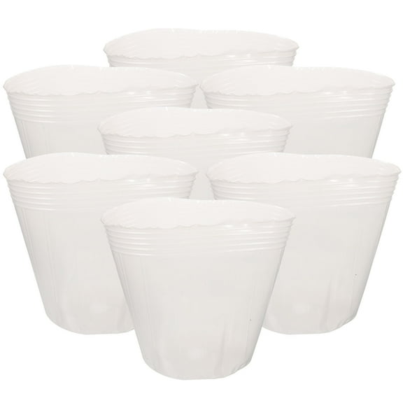 Topbathy Transparent Plastic Plant Liners with Drainage Holes for Home Gardening 10Pcs