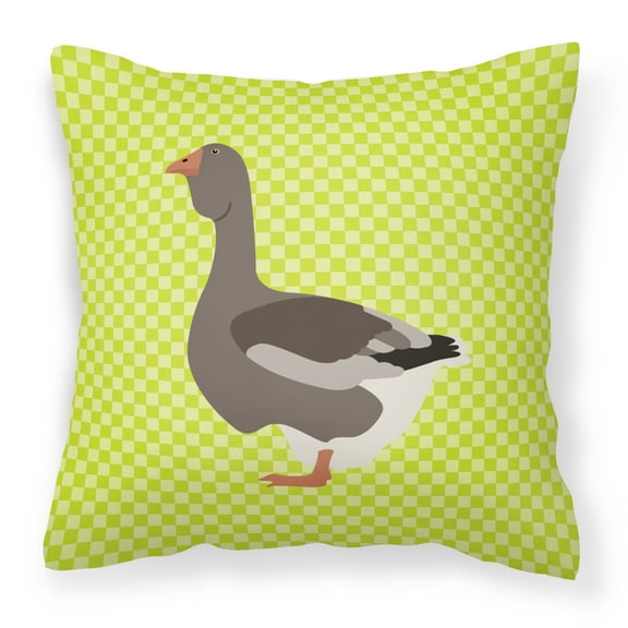 Toulouse Goose Green Fabric Decorative Pillow