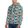 thumbnail image 3 of Pofeuu PUG HEAD And Flower Print Mens Casual Hooded Collar Drawstring Hoodies Pullover Sweatshirts Casual Long Sleeve Shirts-Small, 3 of 7