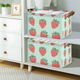 thumbnail image 2 of Yayeee Foldable Storage Basket for Shelves with Handles Waterproof Cloth Bins, Red Strawberry, 2 of 7