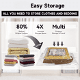 thumbnail image 2 of Electric Vacuum Storage Bags – Space Saver Compression Bags for Clothes, Bedding & Travel, Blankets, Pillows, Duvets & Comforters – 18 Pack, 2 Pumps, 2 of 5