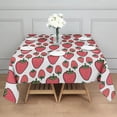 thumbnail image 3 of Red Strawberry Plants Fruit White Pattern Square Tablecloth,Waterproof Square Table Cover,Wipeable Spillproof Washable Table Cover for Home Kitchen Party Decor 42"X42"(107x107cm), 3 of 6