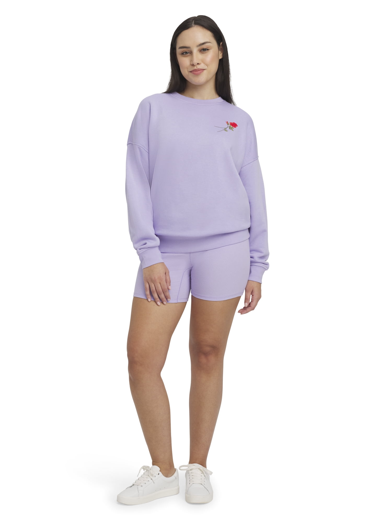 Mills by Millie Bobby Brown Women's Crew Neck Fleeced Terry Sweatshirt, Sizes XXS-XXL