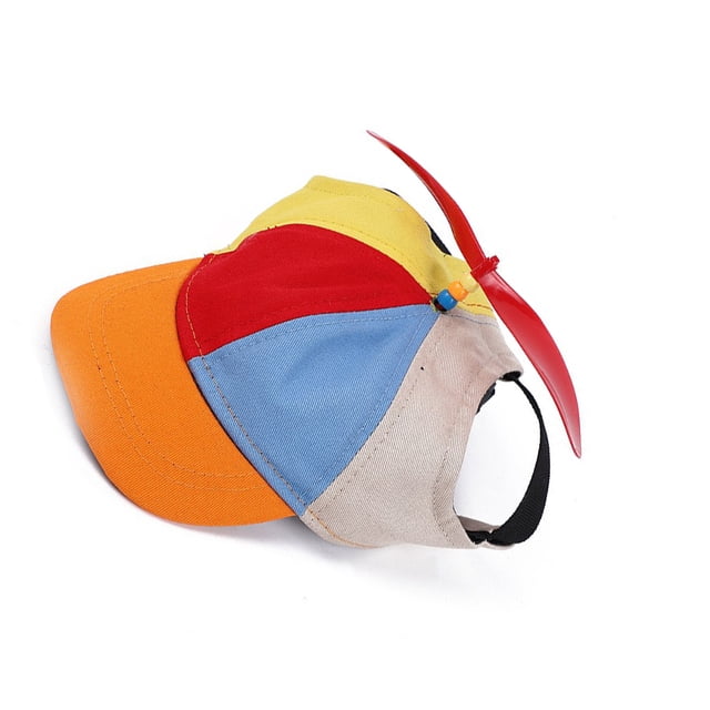 Billuyoard Sombrero de hélice para mascotas colorido lindo a prueba de sol transpirable ajustable verano al aire libre decorativo gorra de Suministros para perros Naranja METRO