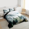 thumbnail image 3 of Manfei Tree Print 3-Piece Full Size Comforter Sets for Teens Boys Girls,Botanical Theme Bedding Comforter Set,Jungle Plants Lightweight Bedding Sets,Luxury Bedroom Decor,Reversible, 3 of 8