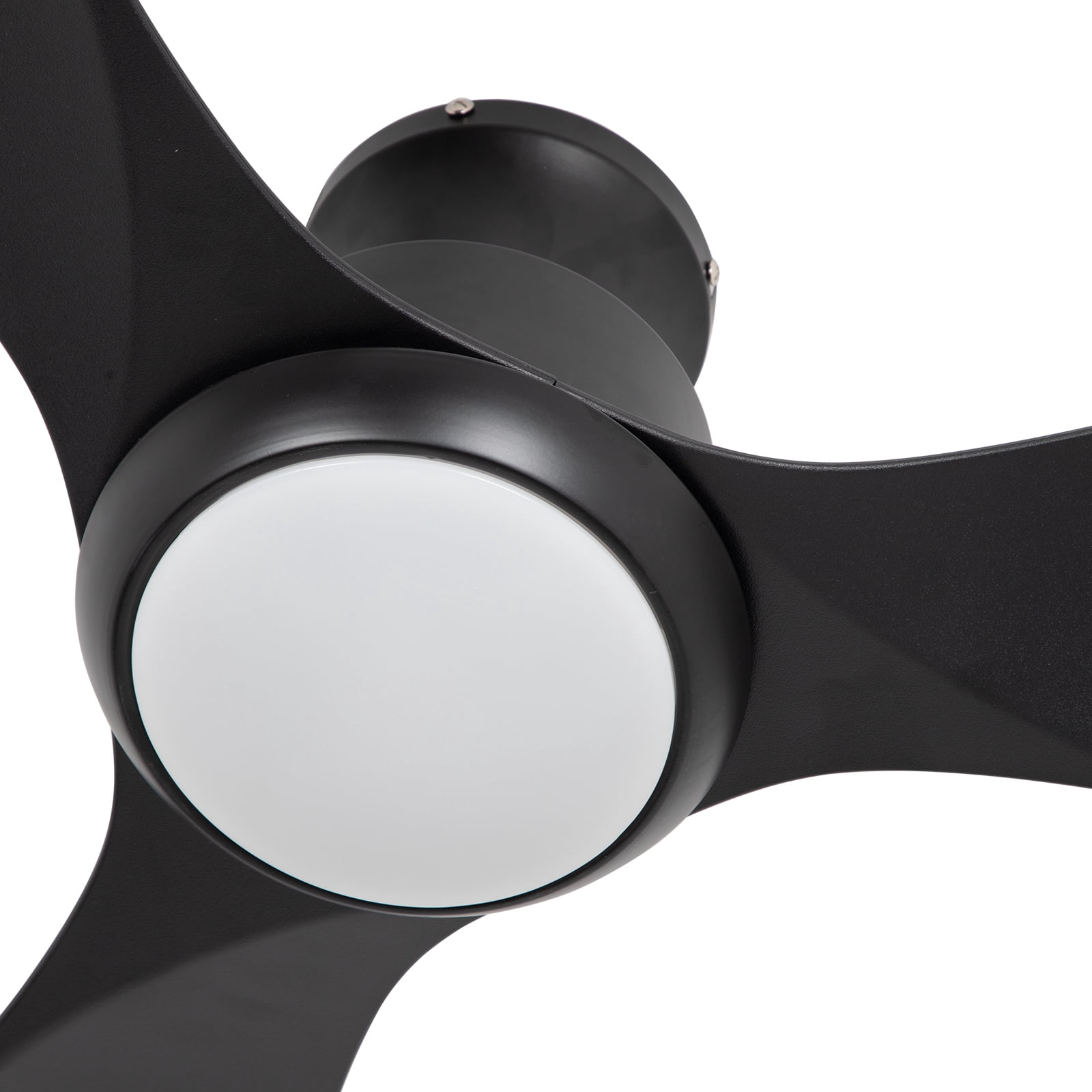 Wozzio 52’’ Indoor Outdoor Ceiling Fan with Light and Remote Control, 3 Black Blades, Silent Reversible DC Motor, Light Memory Function, 6-speed Airflow for Bedroom/Living Room, etc.