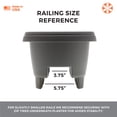 thumbnail image 3 of Bloem 12" Charcoal Gray Resin Deck Rail Round Planter, 9" H, 12" L, 12" W, Fits Rail Sizes between 3.25" - 3.75" Wide, 3 of 5