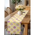 thumbnail image 6 of Purple Wildflower Yellow Plaid Table Runner 13x70in Non-Slip Cotton Linen Table Runners, Watercolor Checkered Dresser Scarves TableRunner for Dinner Kitchen Dining Wedding Party, 6 of 9