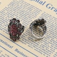 thumbnail image 4 of UDIYO Vintage Women Party Jewelry Oval Shape Hollow Rhinestones Finger Ring Gifts, 4 of 7