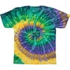 Tie Dyes Men's Tie Dyed Performance Short Sleeve T-shirt H1000 Spiral-Mardi gras-Large