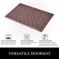 thumbnail image 3 of A1HC Indoor Outdoor Mat, Front and Back Entrance Welcome Mats, Front Door Patio Mats 18X30 Inches, Non-Slip Easy Clean Entrance Washable Doormats, Chocolate Brown, 3 of 8
