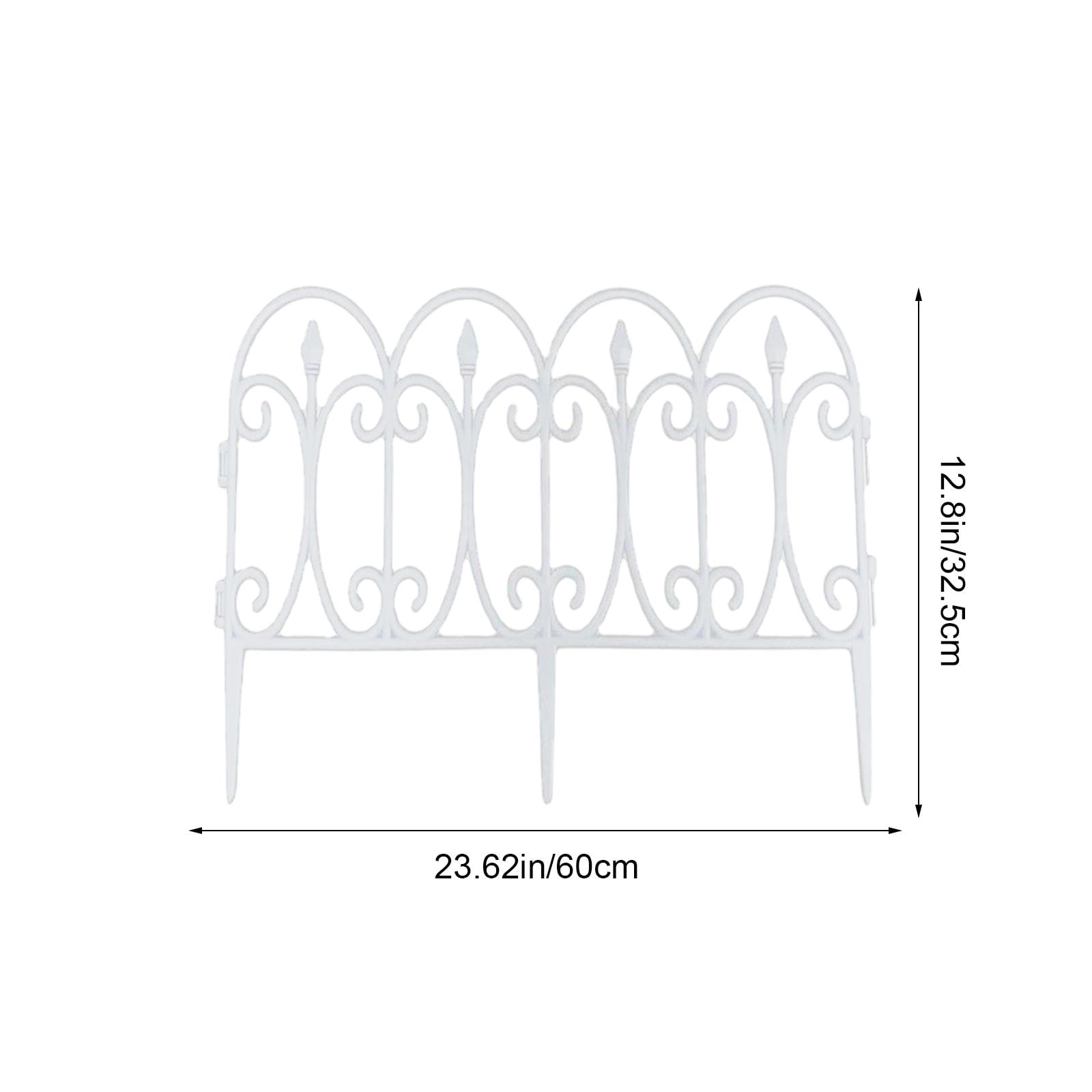 Plastic Garden Picket Fence 5-Pack, Modular Lawn and Flowerbed Edging, Decorative Yard Border, Outdoor Garden Barrier Set, Protective Fence Panels, Landscaping Divider Accessories