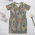 thumbnail image 5 of Peacock Feather Print Design Loose Pocket Dress Dresses Summer Summer Dresses for Women, 5 of 9