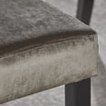 thumbnail image 6 of GDF Studio Villere Contemporary Tufted Roll Top Dining Chairs, Set of 2, Gray Velvet and Dark Brown, 6 of 12