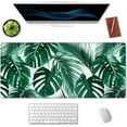 thumbnail image 3 of Tropical Palm Leaves Extended Gaming Mouse Pad 35.5x15.7in Non-Slip Rubber Base Stitched Edges for Work, Game, Office, Home, 3 of 6