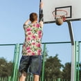 thumbnail image 5 of Naloa Rose Flowers Basketball Jersey Reversible Men's Mesh Athletic Sports Shirts Training Practice S-4XLLarge, 5 of 6