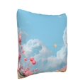 Bingfone Cute Pink Mushrooms Linen Throw Pillow Covers Cushion Case