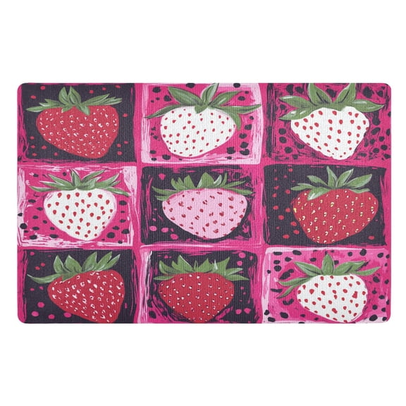 BZSMCE Floor Mats 32x20in Strawberry Creativity Doormats