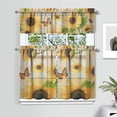 thumbnail image 2 of Retro Wildflower Curtains 36 Inch - 3 Panel Rustic Farmhouse Kitchen Set with Vintage Botanical Print, Boho Chic Design, 2 of 6
