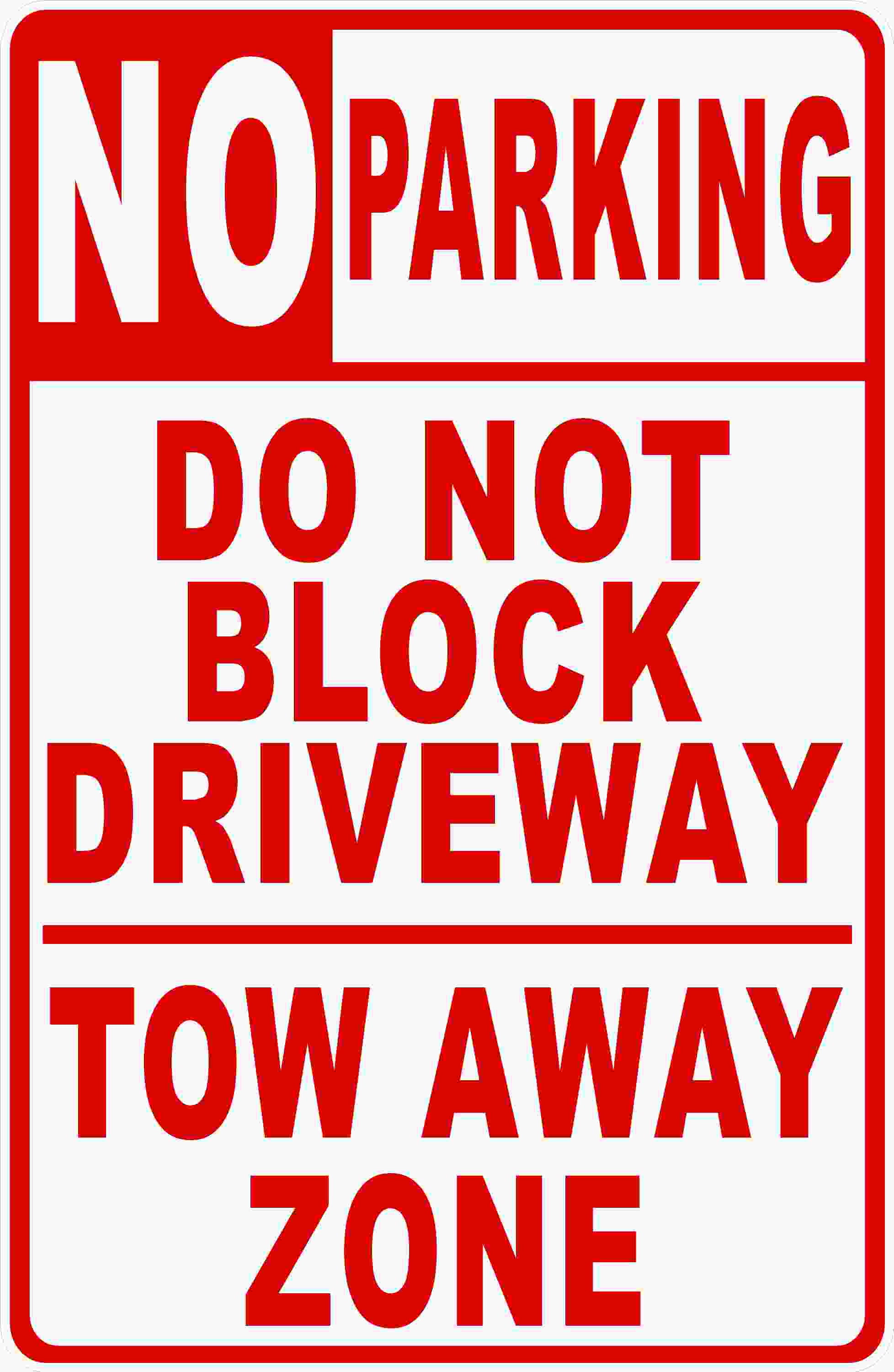 "No Parking / Do Not Block Driveway" Aluminium-Schild (30,5x30,5 Cm) Mit 90 Cm Pfahl – Wetterfest & Leicht Montierbar