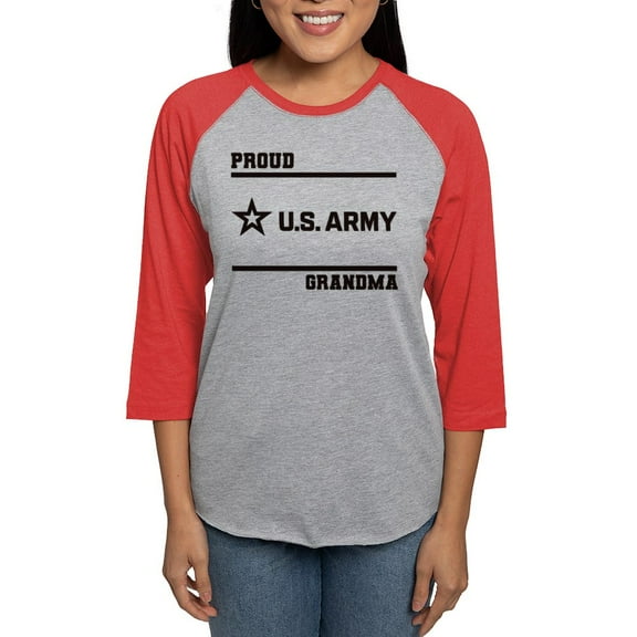 CafePress - Proud Army Grandma Black Long Sleeve T Shirt - Womens Baseball Tee