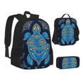 thumbnail image 2 of Naloa Turtle Print Large Capacity Backpack Lunch Bag Pencil Case Combination 3 Piece Set for Student, 2 of 8