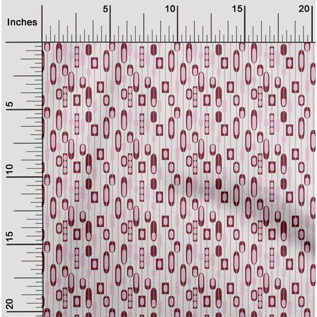 oneOone Georgette Viscose Fabric Stripe & Geometrical Shapes Geometric Print Fabric BTY 42 Inch Wide