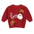 thumbnail image 5 of NIEWTR Casual Baby Boys Pumpkin Print Sweatshirt Pants Clothes Set Fall Color Block O-Neck Long Sleeves Pullover Tops Jogger Sweatpants Outfits (2-3 Months,Z091-Red), 5 of 6