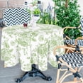 thumbnail image 5 of Green Floral Round Tablecloth 60 Inch Chinoiserie Flower Fabric Table Cloth Washable Table Cover for Picnic Dinner Table Decoration, 5 of 7