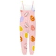 thumbnail image 4 of Suspender Overalls Baby Easter Romper Outfits Bunny Rabbit Egg Short Sleeveless Onesies Sibling Matching Outfits Mama Days Summer Clothes Fashion Wearing #Pink 3-4 Years, 4 of 4