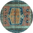 thumbnail image 1 of Ahgly Company Indoor Round Persian Light Blue Traditional Area Rugs, 8' Round, 1 of 4