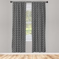 thumbnail image 3 of Ambesonne Black and White Curtains, Geometric Art, Pair of 28"x63", Black White, 3 of 5