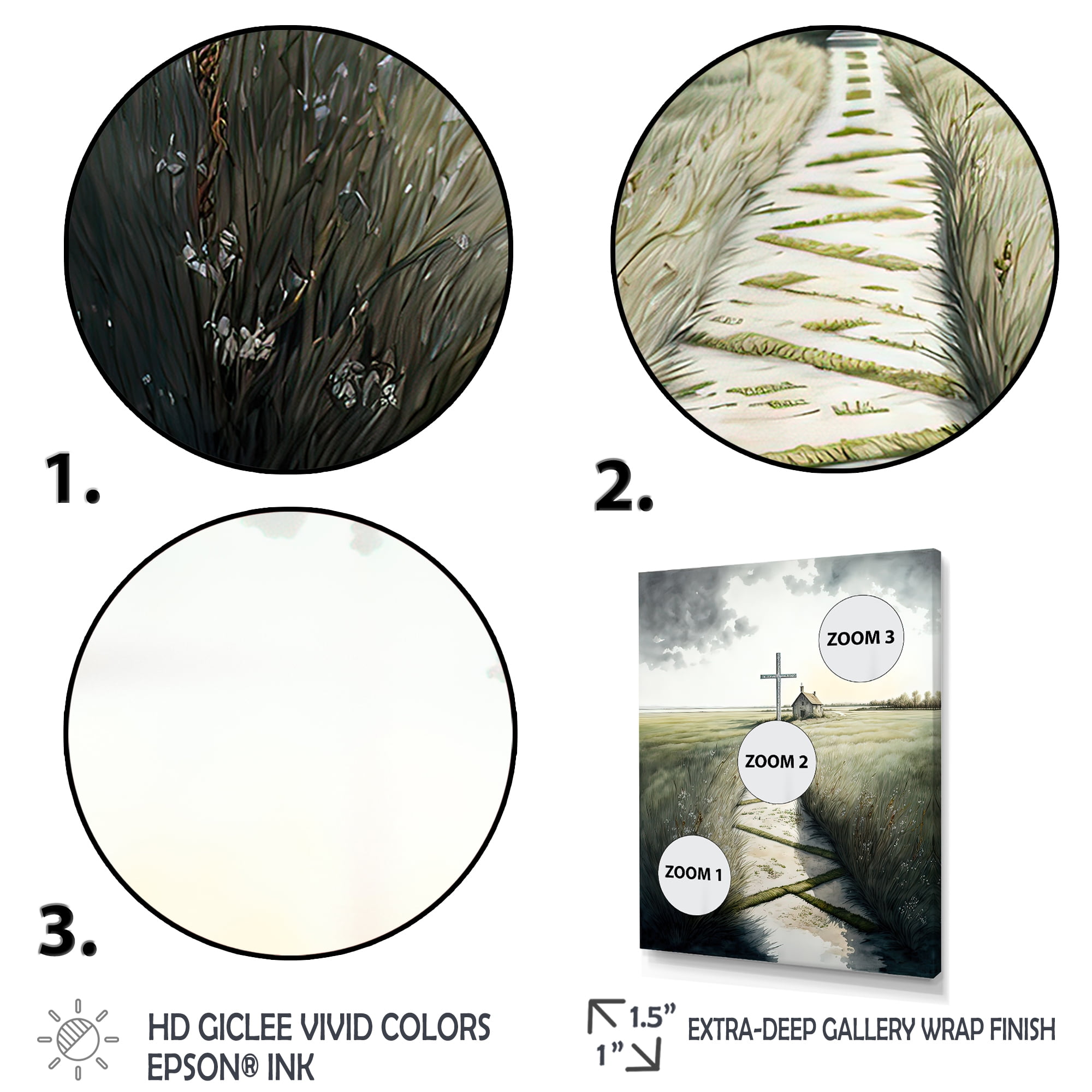 Designart Cross Status On Winding Path I Canvas Wall Art