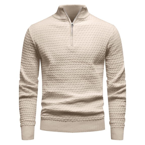 Men's Long Sleeve Quarter-Zip Pullover Sweaters Slim Fit Lightweight Casual Sweater