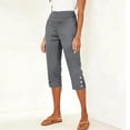 thumbnail image 4 of Hvogkswy Women Capri Pants High Waisted Solid Color Casual Straight-Leg Pants Comfy Breathable Summer Leisure Homewear Capri Pants, 4 of 8