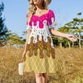 thumbnail image 2 of Waffle C Neopolitan Ice Cream With Sprinkles-Vestido de manga corta Vestido largo Falda de mujer vestidos de noche para mujer, 2 of 6