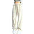 thumbnail image 3 of TIREOW Girls Sweatpants Elastic High Waist Straight Wide Leg Sweat Pants Soft Daily Wear Casual Baggy Streetwear Pants, 3 of 5