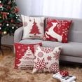 thumbnail image 2 of Christmas Decor Pillow Covers 18 X 18 Inches Set of 4 Black and Red Buffalo Plaid Farmhouse Throw Pillowcases Cotton Linen Vintage Christmas Cushion Covers for Xmas Holiday Decorations, 2 of 9