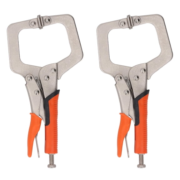 Xirurus 2‑Pack Heavy‑Duty C‑Clamp Pliers, 9‑Inch Locking Face Clamp with Rotating Pads – Ideal for Woodworking, Welding & Joinery
