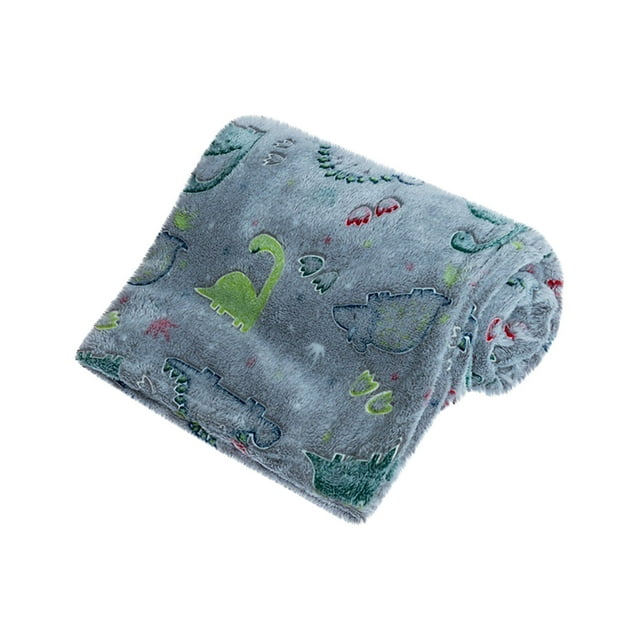TIELUTT Winter Glow in the Dark Warm Blanket Cartoon Pattern Blanket Dinosaur Full Size Blanket Thick Blanket Velour Blankets Twin Size Pack of Blankets Fuzzy Throws and Blankets for Sofa