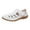 White Sandals for Women, variant on Hopeusnice Sandals for Women Thick-Soled Heel Breathable Trendy Pu Summer And Fall Shoes Soft Closed-Toe Sandals Non-Slip Women's Sandals Shoes for Beach Round Toe Outdoor Shoes White 39