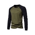 thumbnail image 2 of Nituyy T-Shirt à Manches Longues pour Hommes Col Rond Contrasté Patchwork Décontracté d'Automne, 2 of 6