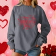 thumbnail image 4 of Womens Valentines Sweatshirt Cute Love Heart Graphic Long Sleeve Round Neck Casual Fashion Holiday Sweatshirts Tops (M, Gray), 4 of 9
