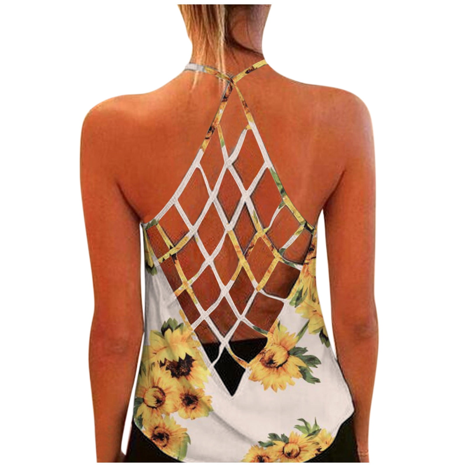 Iopqo Tank Top For Women Womens Sunflower Print O neck Sleeveless iopqo-tank-top-for-women-womens-sunflower-print-o-neck-sleeveless