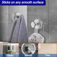 thumbnail image 4 of Suction Cup Hooks for Shower, Removable Towel Hooks for Bathroom Window Glass Door Wall, Bath Robe Looafh Wreath Hook for Hanging - 2 Pack, Black, 4 of 7