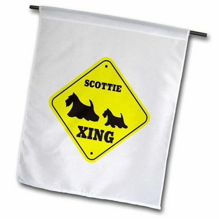 3dRose Scottie crossing  Garden Flag  12 by 18-Inch